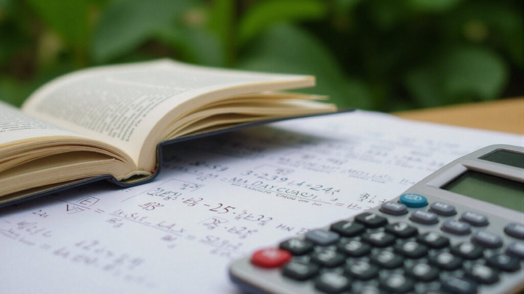 A close-up of a 2026 ECS card and a calculator showing the total ECS test cost and application fees.